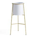 Кашпо из металла и латуни Elegance Elevated Planters белое варинант исполнения - 1 | Loft Concept в Барнауле