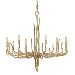 Люстра дизайнерская золотого цвета с 6-ю лампами на изогнутых рожках с текстурной поверхностью Hinkley варинант исполнения - 1 | Loft Concept в Барнауле