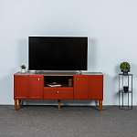 ТВ-тумба красная из массива бука с 2-мя дверками и ящиком Wenge Light варинант исполнения - 7 | Loft Concept в Барнауле