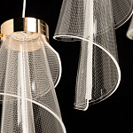 Люстра каскадная с 10-ю прозрачными плафонами Wave Line варинант исполнения - 8 | Loft Concept в Барнауле