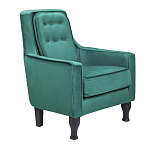 Кресло с мягкой обивкой из велюра на 4-х ножках из массива березы Scarlett Armchair green варинант исполнения - 1 | Loft Concept в Барнауле