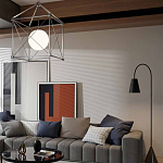 Торшер с изогнутым корпусом на бетонном основании Black Portland варинант исполнения - 4 | Loft Concept в Барнауле