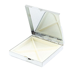 Таблетница карманная квадратная с 4-мя отделениями с зеркалом и накладкой из натурального камня Тигровый глаз Silver Stone Pillboxes варинант исполнения - 3 | Loft Concept в Барнауле