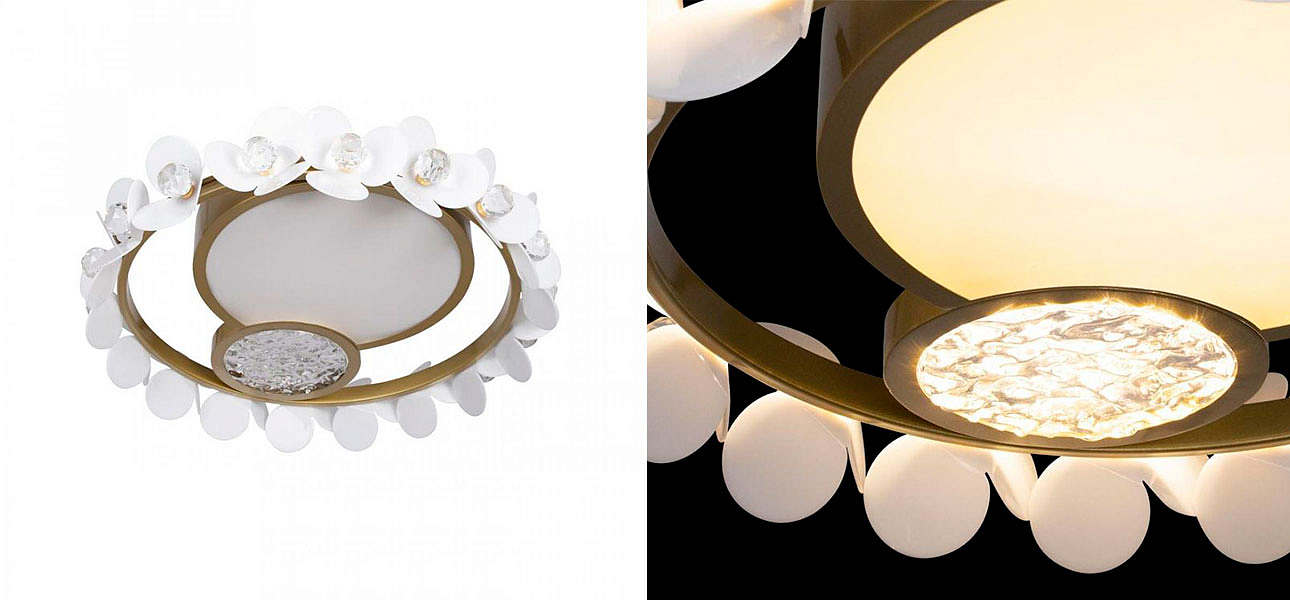 Потолочный светильник Белые Цветы White Flowers Ceiling lamp D 46 Потолочный светильник Белые Цветы White Flowers Ceiling lamp D 46 - Loft-Concept в Барнауле