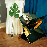 Дизайнерский журнальный стол фигурный золотого цвета Ufuri варинант исполнения - 3 | Loft Concept в Барнауле