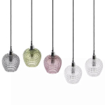 Подвесной светильник каскадный с 5-ю фактурными стеклянными плафонами Cascade with Relief Lampshades варинант исполнения - 2 | Loft Concept в Барнауле