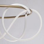 Люстра подвесная круглая золотого цвета с белыми изогнутыми световыми линиями Luke Lampco Tracer Lamp варинант исполнения - 6 | Loft Concept в Барнауле