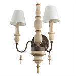 Бра с двумя конусовидными белыми тканевыми абажурами Terrain варинант исполнения - 3 | Loft Concept в Барнауле