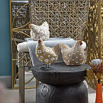 Статуэтка курица с белым цветочным узором и металлическими ножками Rustic Chicken варинант исполнения - 5 | Loft Concept в Барнауле