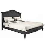 Кровать черная из массива бука с основанием и жестким изголовьем Black Provence варинант исполнения - 1 | Loft Concept в Барнауле