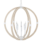 Подвесной светильник из дерева в форме сферы Eco Light варинант исполнения - 3 | Loft Concept в Барнауле