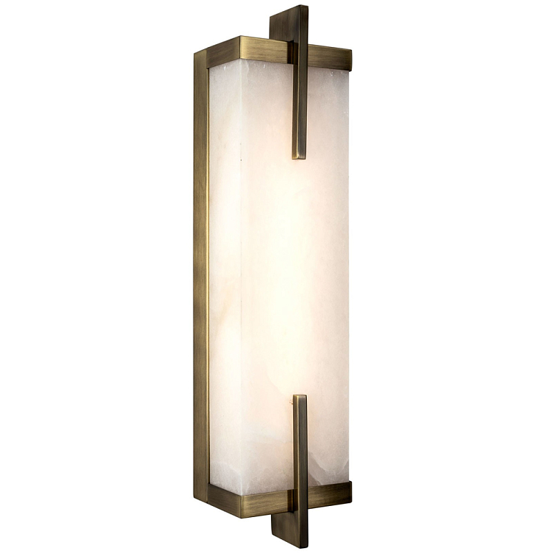 Бра со стеклянным плафоном имитация мрамора Tommaso Rectangular Bronze Marble Wall Lamp Белый Бронза Бра со стеклянным плафоном имитация мрамора Tommaso Rectangular Bronze Marble Wall Lamp Белый Бронза в Барнауле | Loft Concept