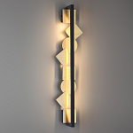 Бра вертикальное черного цвета с золотыми кругами и квадратами Gravyura варинант исполнения - 5 | Loft Concept в Барнауле