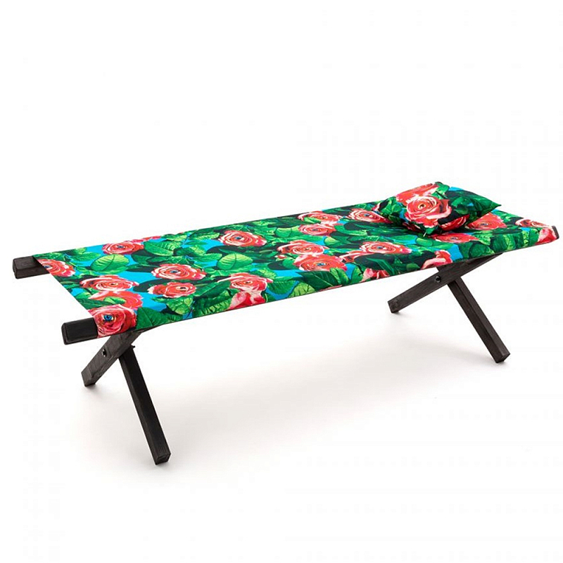 Шезлонг Seletti Poolbed Roses Черный Розовый Зеленый Шезлонг Seletti Poolbed Roses Черный Розовый Зеленый в Барнауле | Loft Concept