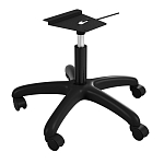 Стул пластиковый красного цвета на колесиках с подъемно-поворотным механизмом Eames Red варинант исполнения - 3 | Loft Concept в Барнауле