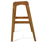 Барный стул со спинкой и подлокотниками на 4-х деревянных ножках Кремовый Велюр Ava Charm варинант исполнения - 6 | Loft Concept в Барнауле