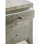 Тумбочка прикроватная Bogense Bone Inlay Bedside Beige варинант исполнения - 2 | Loft Concept в Барнауле