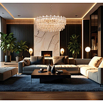 Круглая люстра с хрустальными подвесками на золотистом каркасе Gorgeous Crystal Light варинант исполнения - 12 | Loft Concept в Барнауле