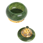 Икорница с крышкой с гравировкой из натурального камня Нефрит Decorative Cavair Dishes варинант исполнения - 2 | Loft Concept в Барнауле