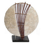 Настольная лампа из перламутра и дерева на подставке Indonesian Shell Sail варинант исполнения - 1 | Loft Concept в Барнауле