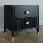 Тумба прикроватная с двумя ящиками Elsa Dreams Black варинант исполнения - 1 | Loft Concept в Барнауле