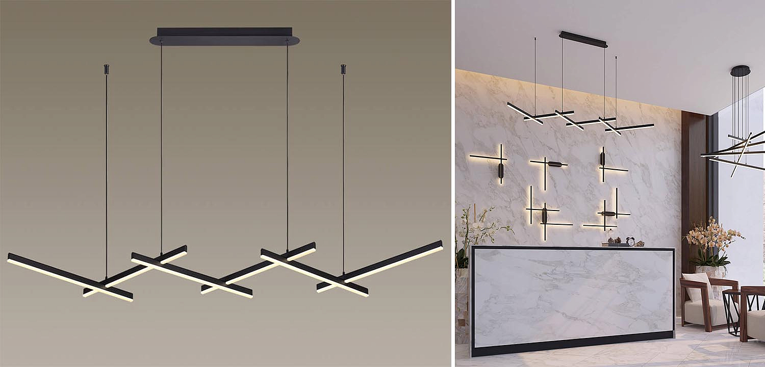 Люстра Rolf Black Lines Linear Chandelier Люстра Rolf Black Lines Linear Chandelier - Loft-Concept в Барнауле