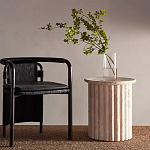 Дизайнерский журнальный стол круглый с фактурным основанием Kibul варинант исполнения - 1 | Loft Concept в Барнауле