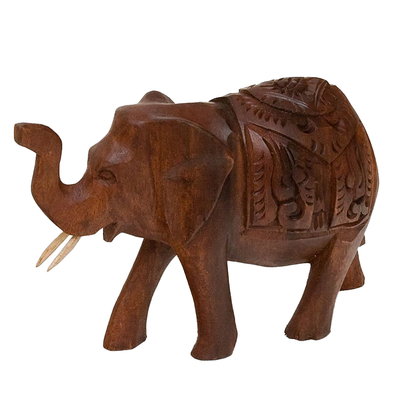 Статуэтка из дерева суар в виде слона в традиционном облачении Little Elephant Коричневый Статуэтка из дерева суар в виде слона в традиционном облачении Little Elephant Коричневый в Барнауле | Loft Concept