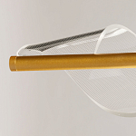 Люстра линейная золотистого цвета с двумя прозрачными волнистыми элементами Wave Line варинант исполнения - 10 | Loft Concept в Барнауле