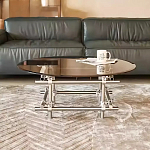 Дизайнерский журнальный стол с круглой столешницей на стальном основании Rivetyk варинант исполнения - 2 | Loft Concept в Барнауле