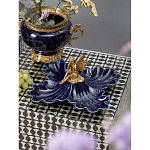 Менажница темно-синяя фарфоровая с бронзовой фигуркой ангела Eden Garden варинант исполнения - 2 | Loft Concept в Барнауле