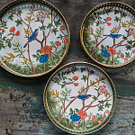 Комплект из 3-х подносов из металла в стиле Шинуазри Chinoiserie Flower варинант исполнения - 2 | Loft Concept в Барнауле