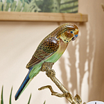 Подсвечник с двумя попугаями из фарфора на бронзовой ветке Eden Garden варинант исполнения - 2 | Loft Concept в Барнауле