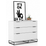 Комод белый с 3-мя ящиками Strict Lines  варинант исполнения - 2 | Loft Concept в Барнауле