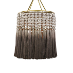 Люстра плетеная с кисточками на золотистом каркасе Boho Tassel Chandelier варинант исполнения - 1 | Loft Concept в Барнауле