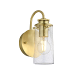 Бра цвета латунь с прозрачным цилиндрическим плафоном из пузырчатого стекла Kichler варинант исполнения - 1 | Loft Concept в Барнауле