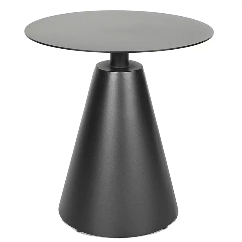 Кофейный столик с круглой столешницей на конусообразном основании Welded Aluminum Table Черный Бежевый Кофейный столик с круглой столешницей на конусообразном основании Welded Aluminum Table Черный Бежевый в Барнауле | Loft Concept
