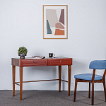 Стол письменный из массива бука с 2-мя ящиками красный Wenge Light варинант исполнения - 5 | Loft Concept в Барнауле