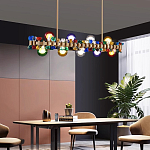 Люстра золотая с цветными плафонами и декором Colorful Ball Candy Crystal варинант исполнения - 1 | Loft Concept в Барнауле