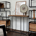 Консоль с деревянной столешницей Lyon Wood Metal Console варинант исполнения - 2 | Loft Concept в Барнауле