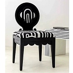 Дизайнерский стул с круглой деревянной спинкой Black and White Clover варинант исполнения - 5 | Loft Concept в Барнауле