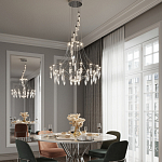 Люстра подвесная из металла с хрустальными прозрачными подвесками Quasar 81 варинант исполнения - 12 | Loft Concept в Барнауле