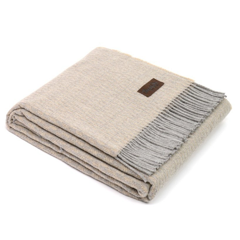 Плед GRIFONE 0004 Marzotto Бежево-серый в Барнауле | Loft Concept 