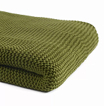 Плед из хлопка жемчужной вязки оливкового цвета Waffle Comfort варинант исполнения - 2 | Loft Concept в Барнауле