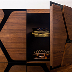 Высокий комод с узором из шпона на фасаде Sahara варинант исполнения - 4 | Loft Concept в Барнауле