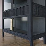 Витрина Primo со стеклянными фасадами и 2 ящиками Черный дуб варинант исполнения - 4 | Loft Concept в Барнауле