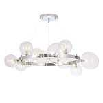 Люстра круглая подвесная с 15-ю прозрачными шарообразными плафонами из стекла Iona chandelier варинант исполнения - 5 | Loft Concept в Барнауле