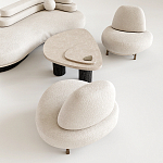 Кресло Vinsen обивка букле молочного цвета варинант исполнения - 3 | Loft Concept в Барнауле