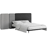 Кровать с большим мягким изголовьем Unity Dark Grey Bed варинант исполнения - 1 | Loft Concept в Барнауле