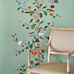 Обои с вышивкой ручной работы Floral Lattice Original colourway on wool sateen варинант исполнения - 1 | Loft Concept в Барнауле